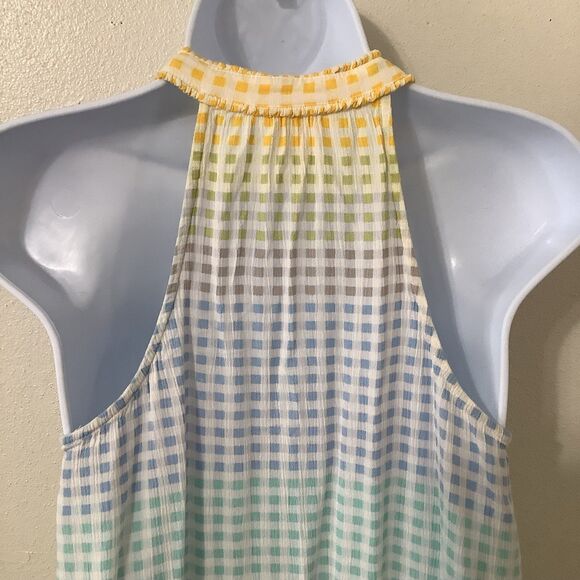 LC Lauren Conrad Gingham Cottagecore Springtime Easter Colorful Tassel Blouse XS - Picture 7 of 12